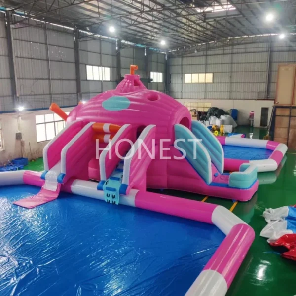 hiwp 001 giant ice & snow themed inflatable water park with slides and pool honest (copy)