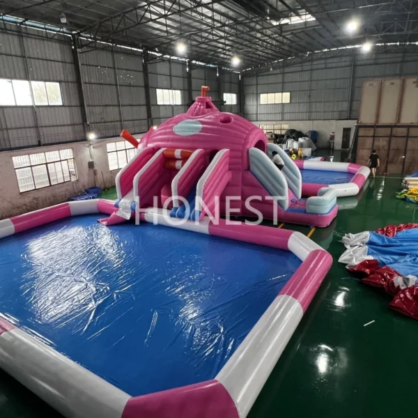 hiwp 001 giant ice & snow themed inflatable water park with slides and pool honest (copy)