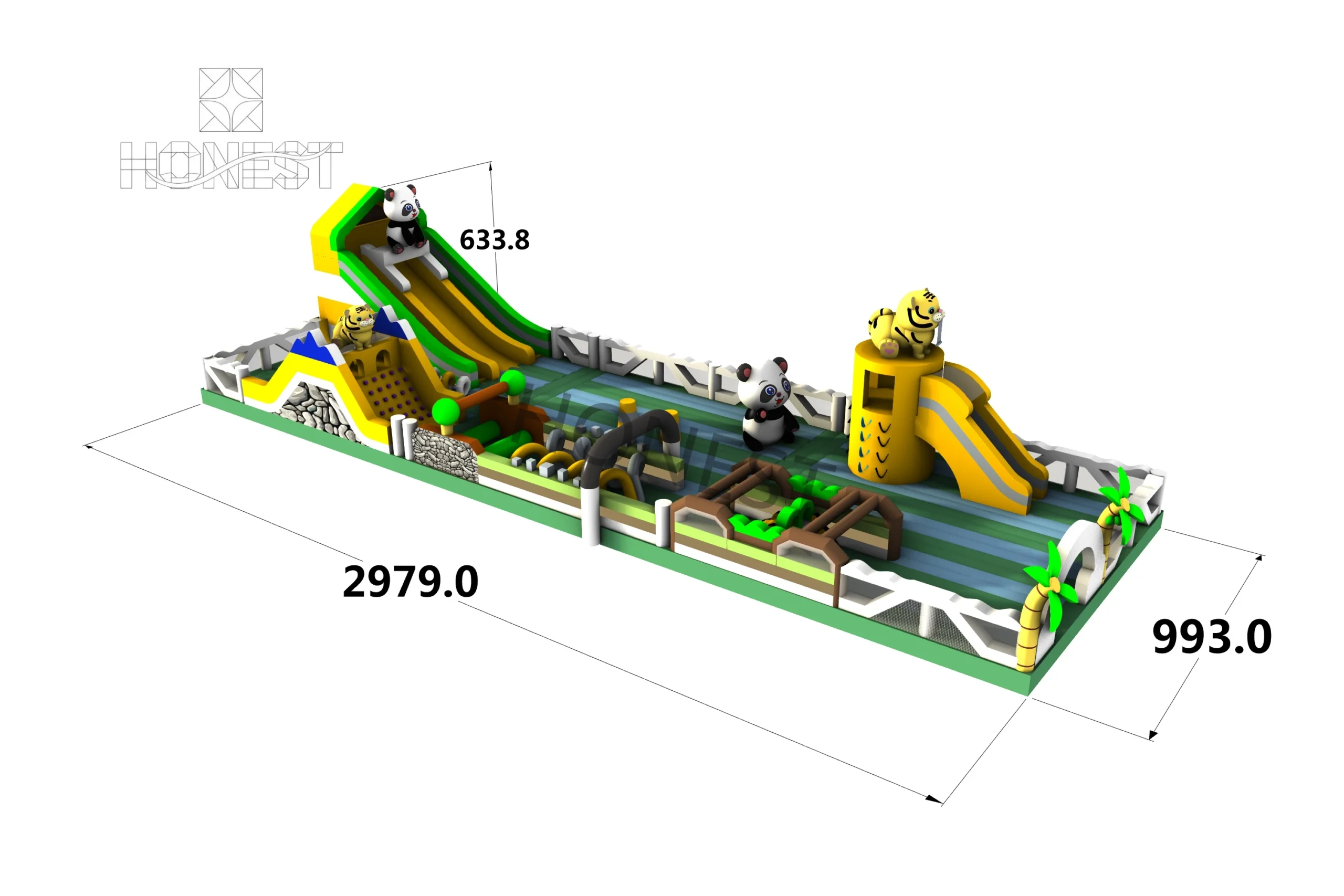 hiic 003 multi colour combination giant commercial inflatable bounce castle honest