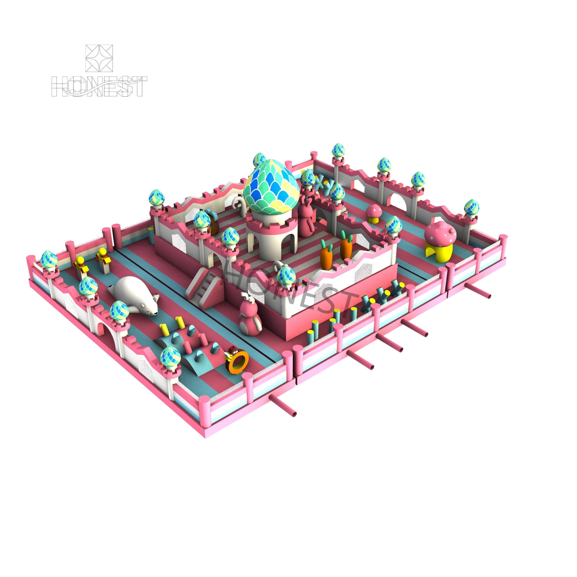 hiic 003 multi colour combination giant commercial inflatable bounce castle honest