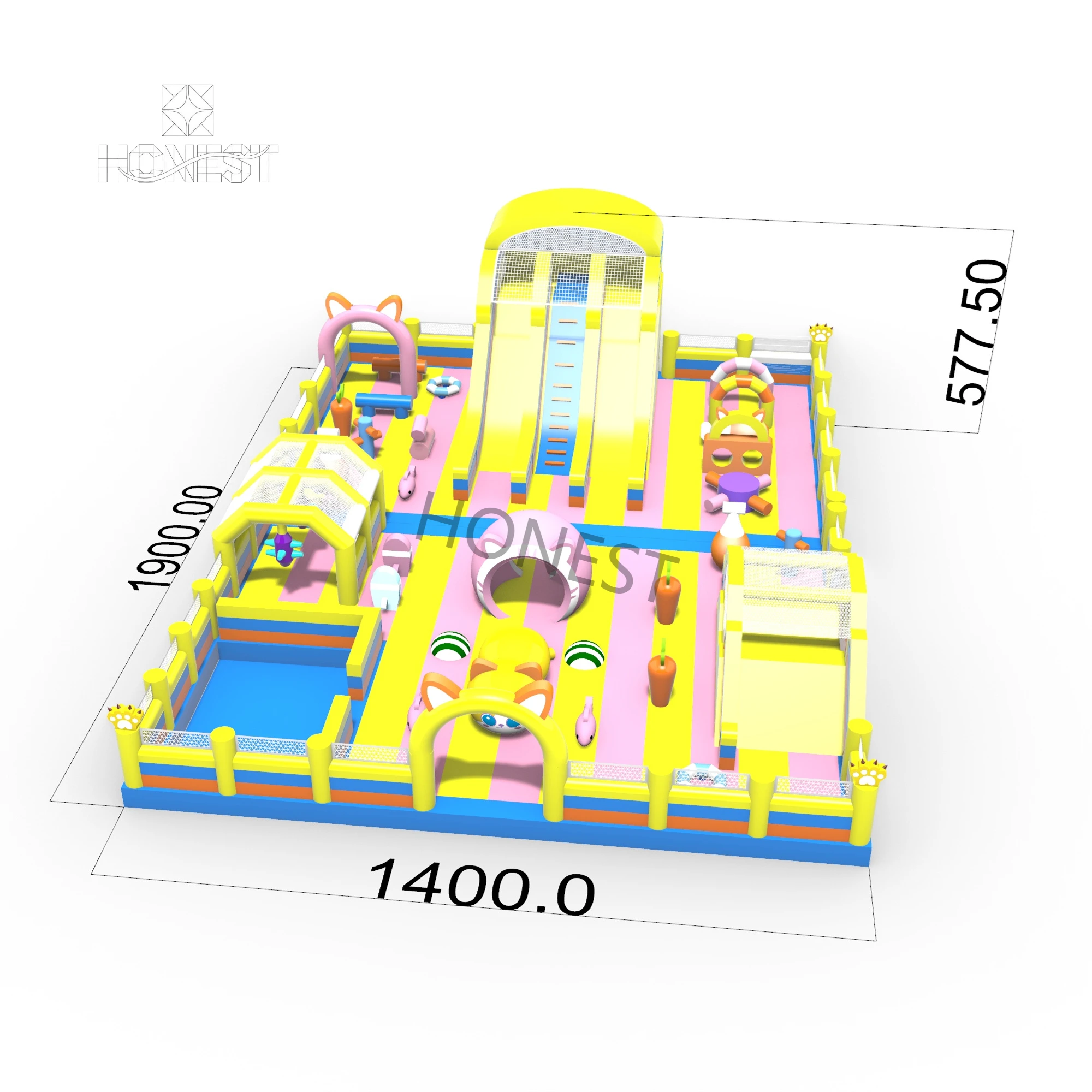 hiic 003 multi colour combination giant commercial inflatable bounce castle honest