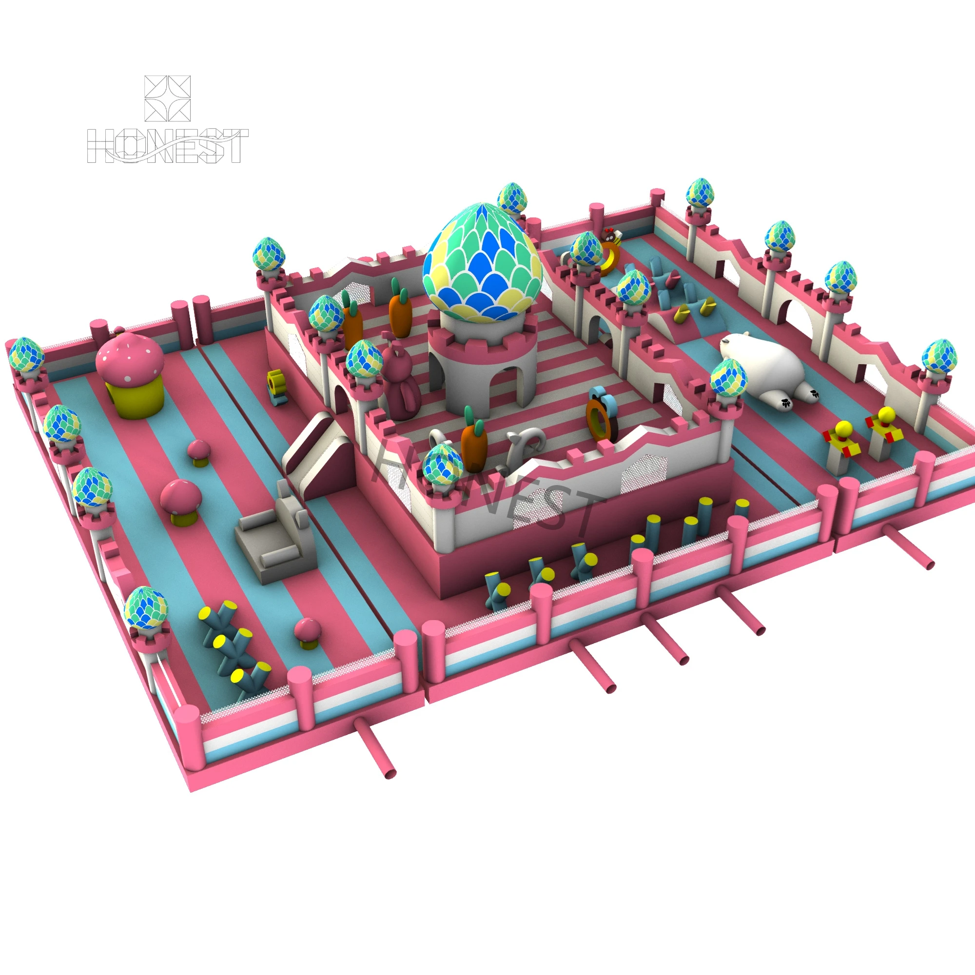 hiic 003 multi colour combination giant commercial inflatable bounce castle honest